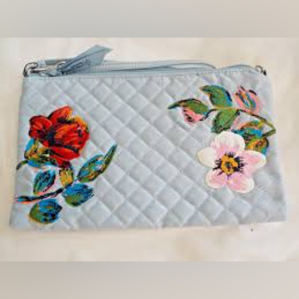 NWT Vera Bradley Women'S Denim Convertible Wristlet With Rfid Protection